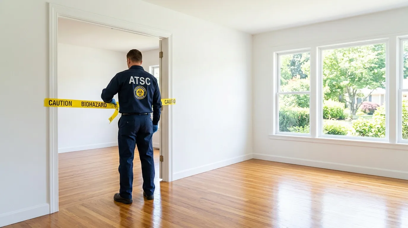 Certified biohazard cleanup crew performing Trauma Scene Cleanup in New Caney